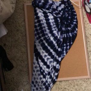 Blue and white tie dye skirt
